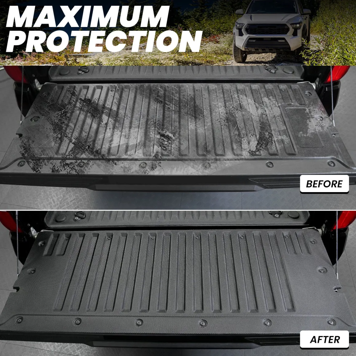 Fit for 2024-2026 Toyota Tacoma 5FT or 6FT Heavy Duty Truck Bed Mat or Tailgate Mat