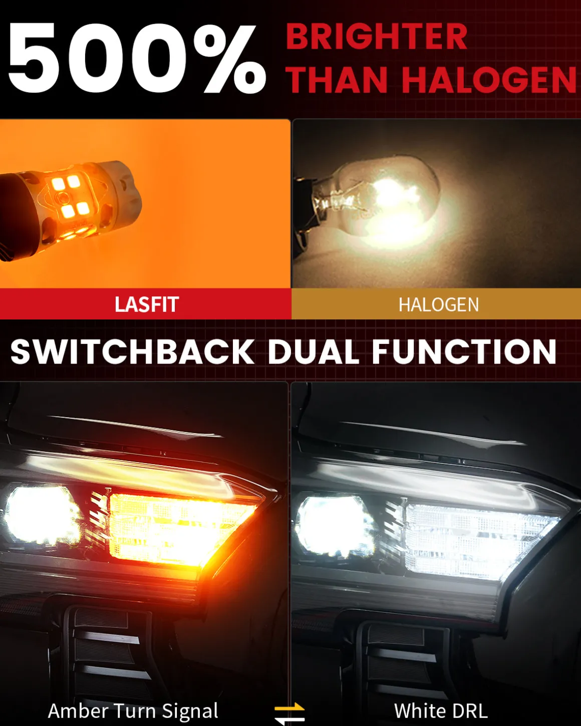 Fit for 2024-2026 Toyota Tacoma LED Front Turn Signal Lights Upgrade | Tested and Verified