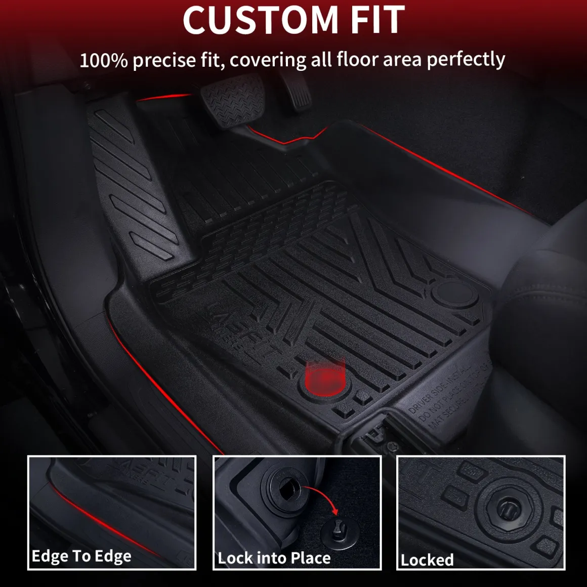 Fit for 2024-2026 Toyota Tacoma 1st Row Floor Mats, Fit Auto Transmission Only