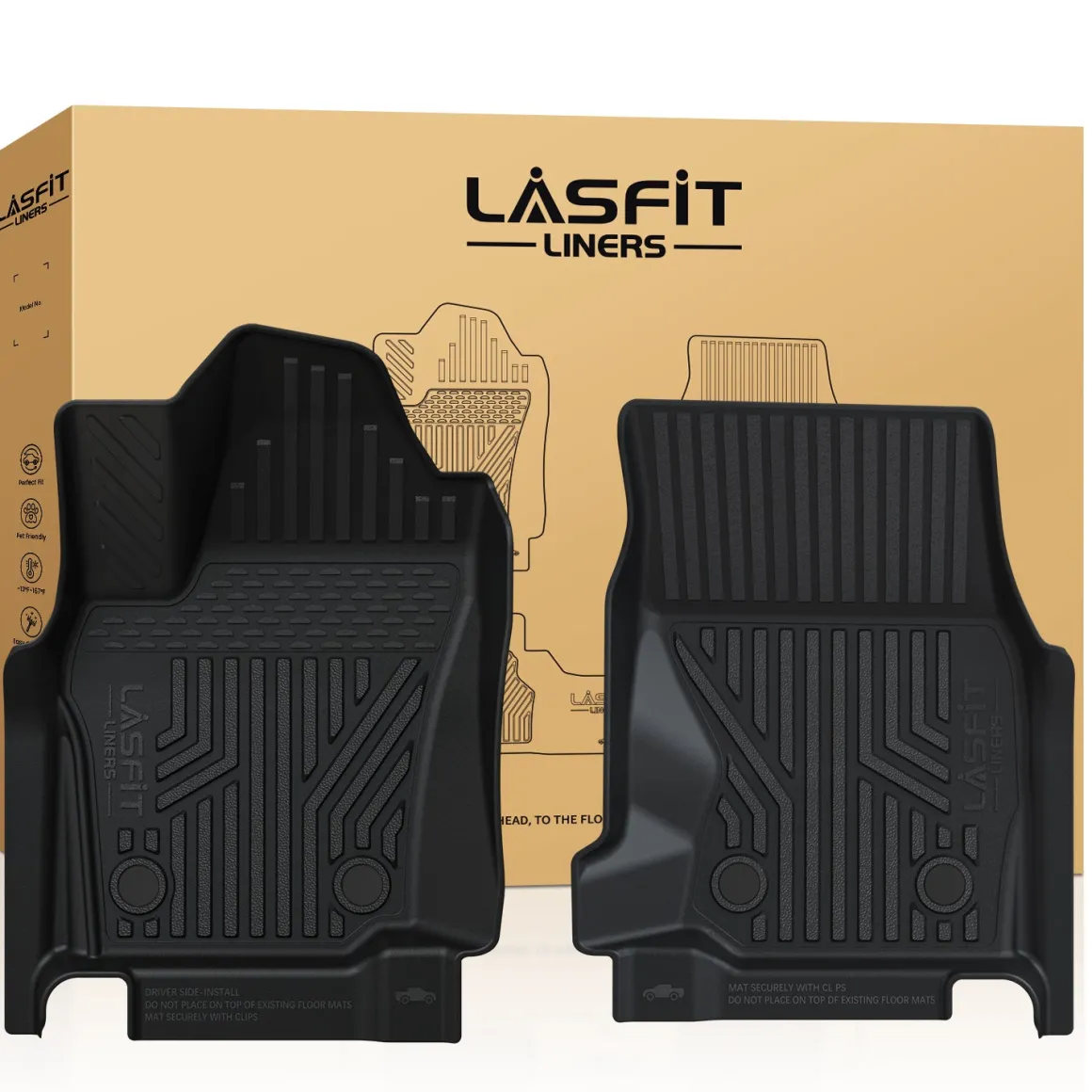 Fit for 2024-2026 Toyota Tacoma 1st Row Floor Mats, Fit Auto Transmission Only