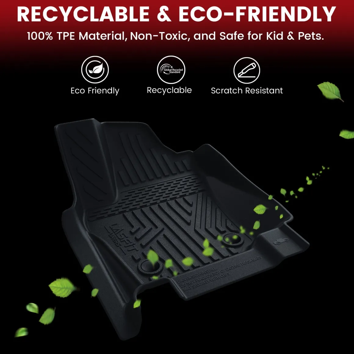 Fit for 2024-2026 Toyota Tacoma 1st Row Floor Mats, Fit Auto Transmission Only