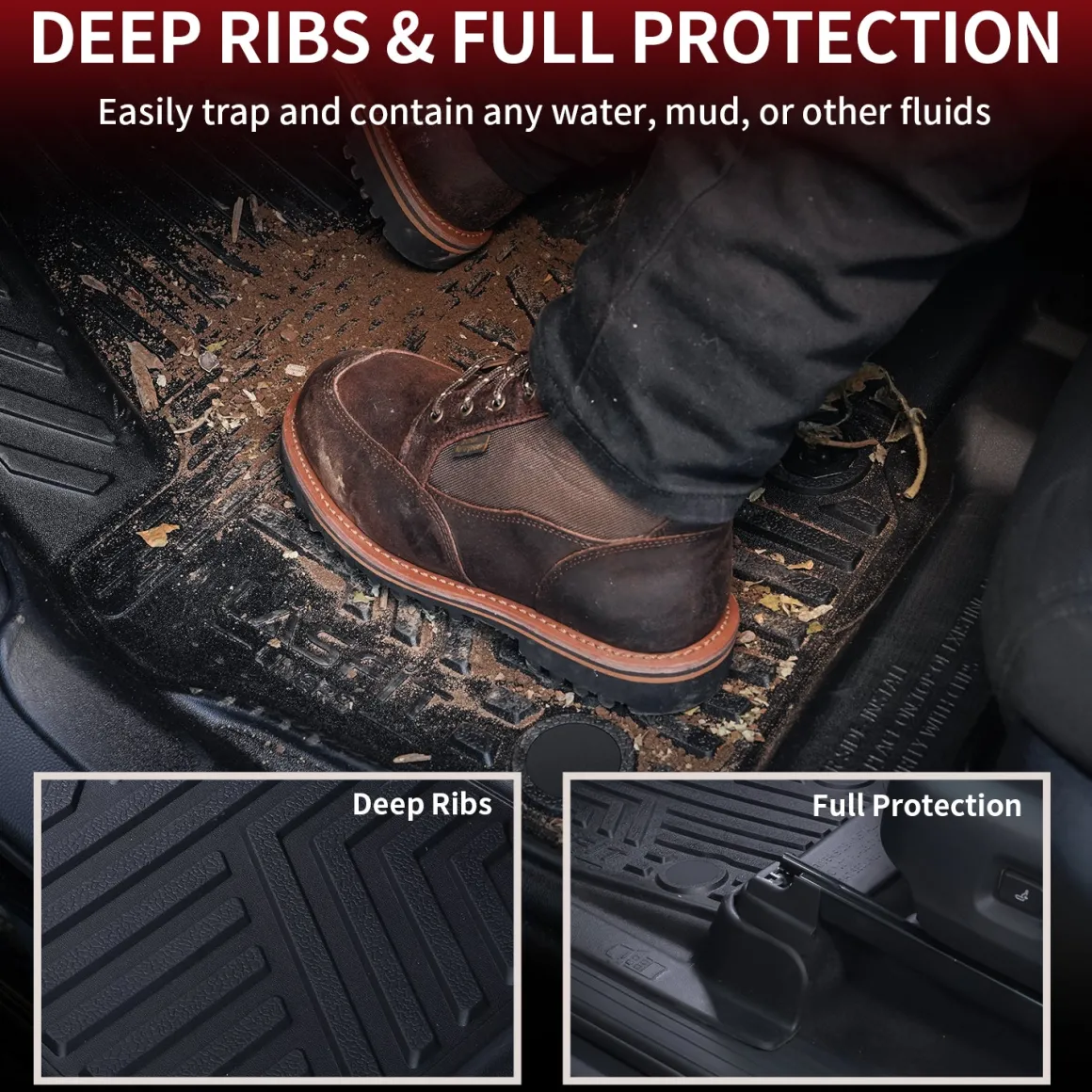 Fit for 2024-2026 Toyota Tacoma 1st Row Floor Mats, Fit Auto Transmission Only