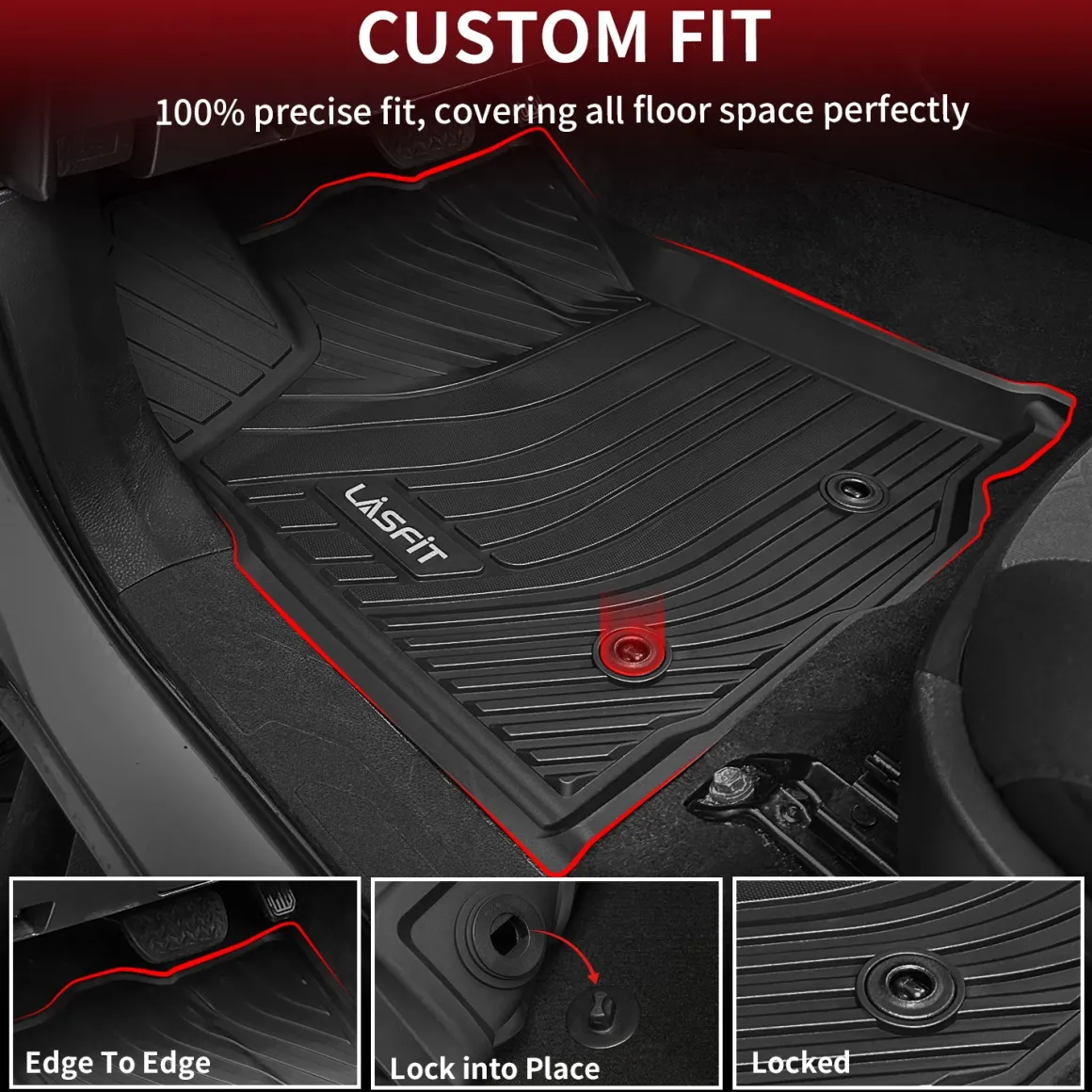 Fit for 2016-2023 Toyota Tacoma 1st Row Floor Mats, Auto Transmission Only, Fit Double & Access Cab
