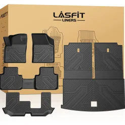 Fit for 2019 Volkswagen Atlas Floor Mats & Cargo Mat & Seatback Mat, Fit Passenger Seat Without Retention Only