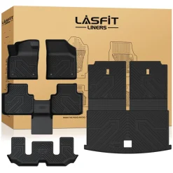 Fit for 2019 Volkswagen Atlas Floor Mats & Cargo Mat & Seatback Mat, Fit Passenger Seat Without Retention Only