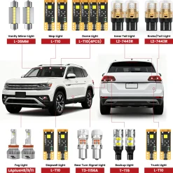 Fit for 2018-2020 Volkswagen Atlas LED Bulbs Upgrade | Tested and Verified