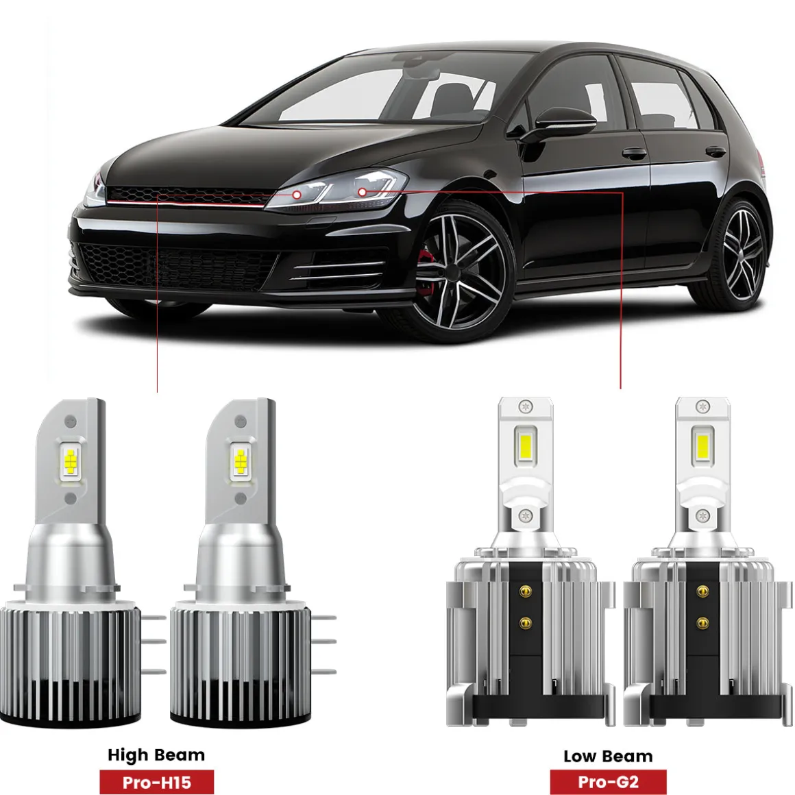 Fit for 2011-2013 Volkswagen Golf GTI MK7 Custom H7 LED Bulbs Exterior Interior Light