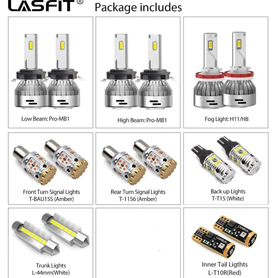 Fit for 2015-2018 Volkswagen Jetta Custom H7 LED Bulbs Exterior Interior Light Plug n Play