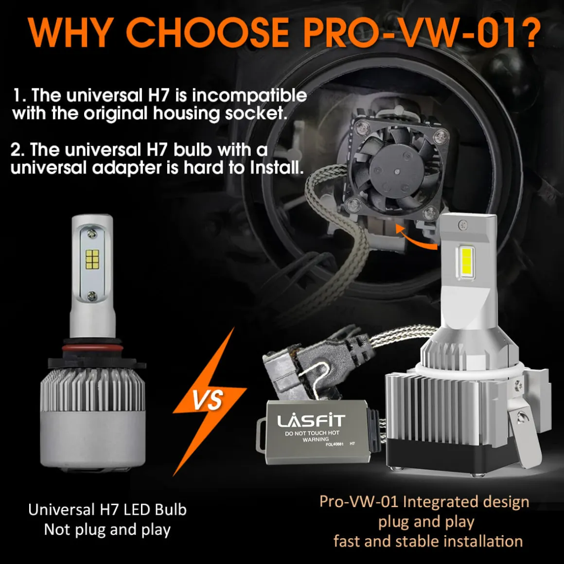 Fit for 2012-2015 Volkswagen Passat Custom H7 LED Bulbs Upgrade | Tested and Verified