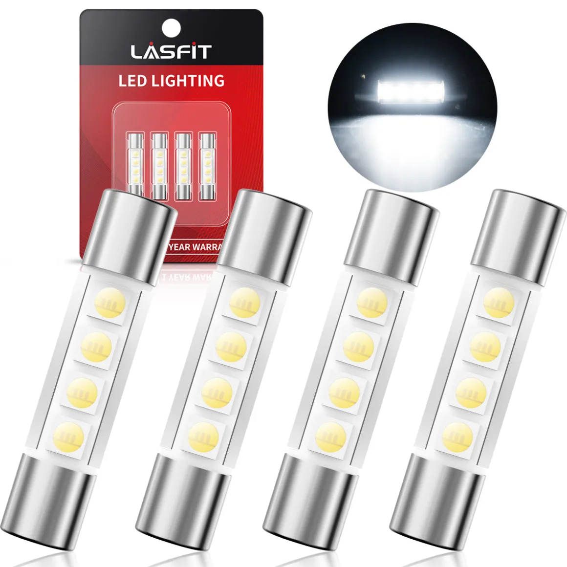 6614F 6614 LED Vanity Mirror Sun Visor Light Bulb, 4 Bulbs