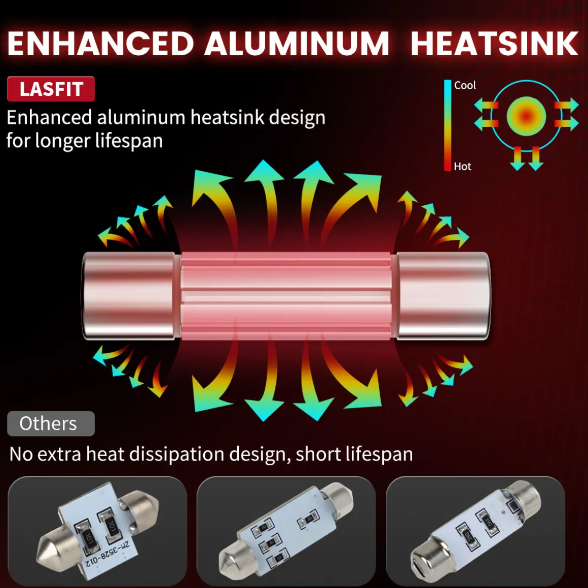 6614F 6614 LED Vanity Mirror Sun Visor Light Bulb, 4 Bulbs