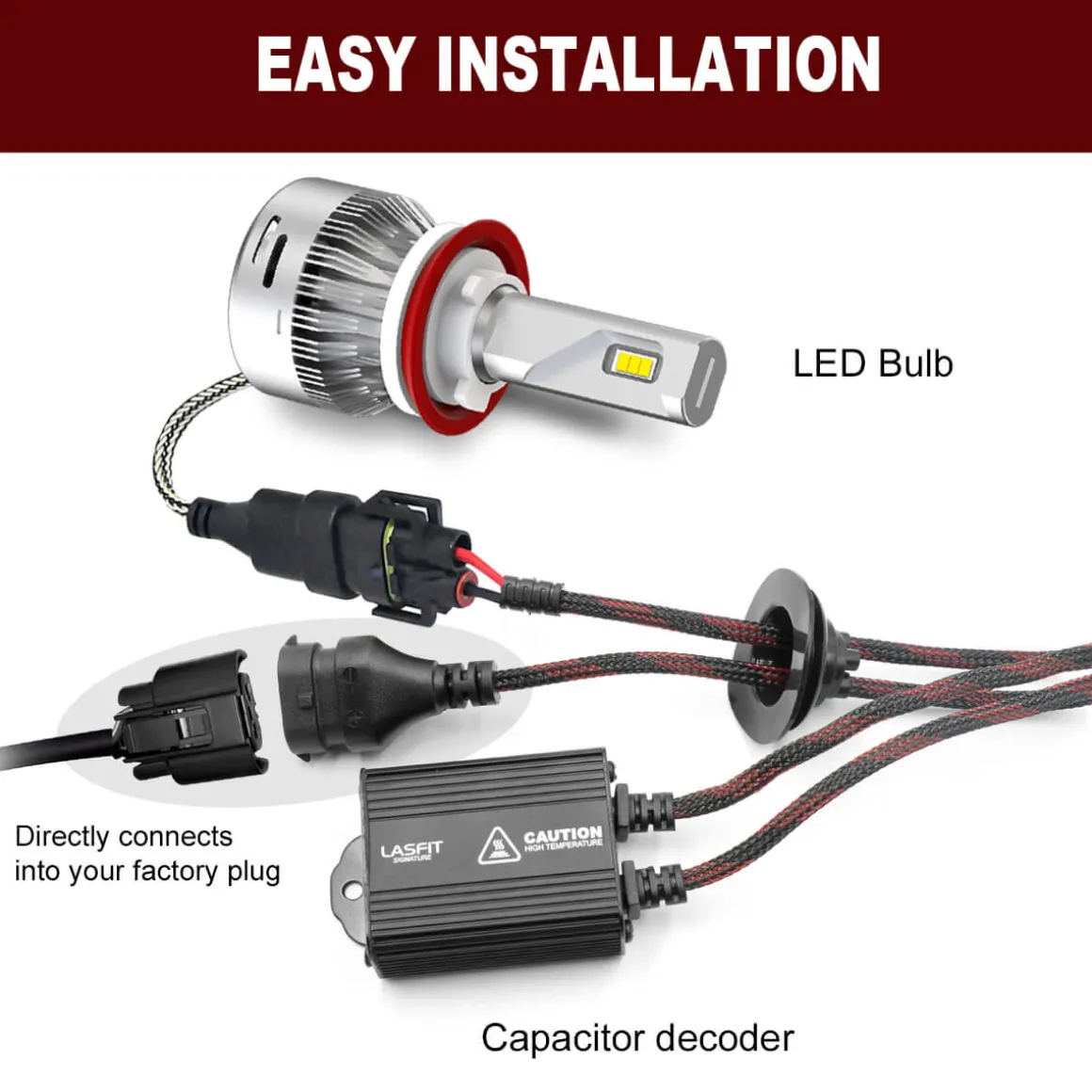 H11 H9 H8 LED Bulb Canbus Adapter Anti-Hyper Flash Error Free