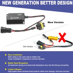 H11 H9 H8 LED Bulb Load Resistor Harness Anti-Flicker Warning Canceler