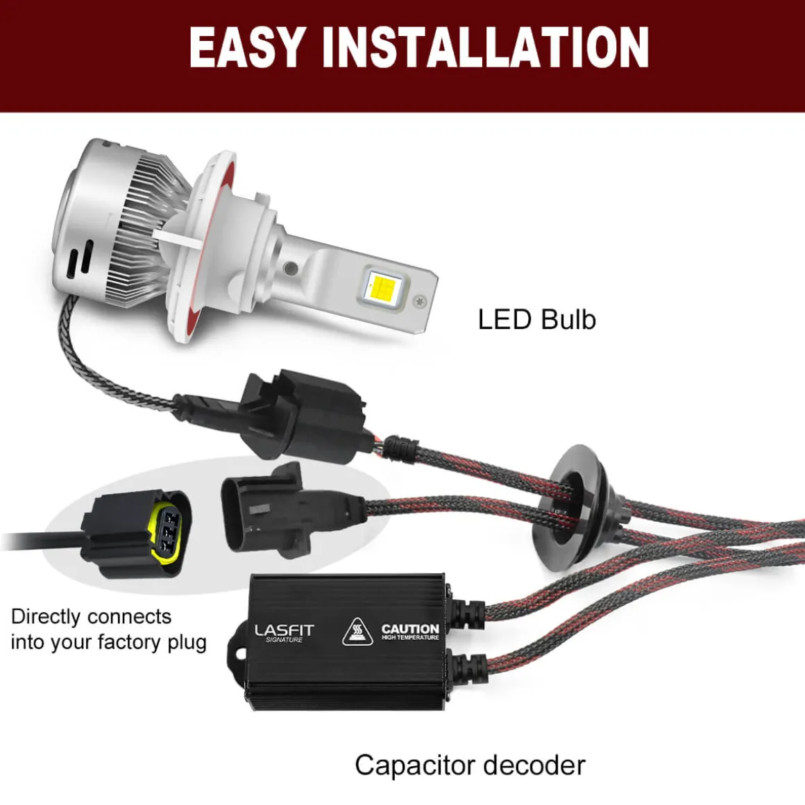 H13 9008 LED Bulb Canbus Adapter Anti-Hyper Flash Error Free