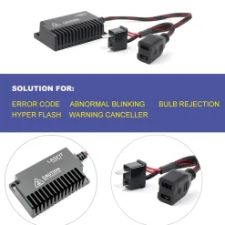 H7 LED Bulb Load Resistor Harness Anti-Hyper Flash Error Free