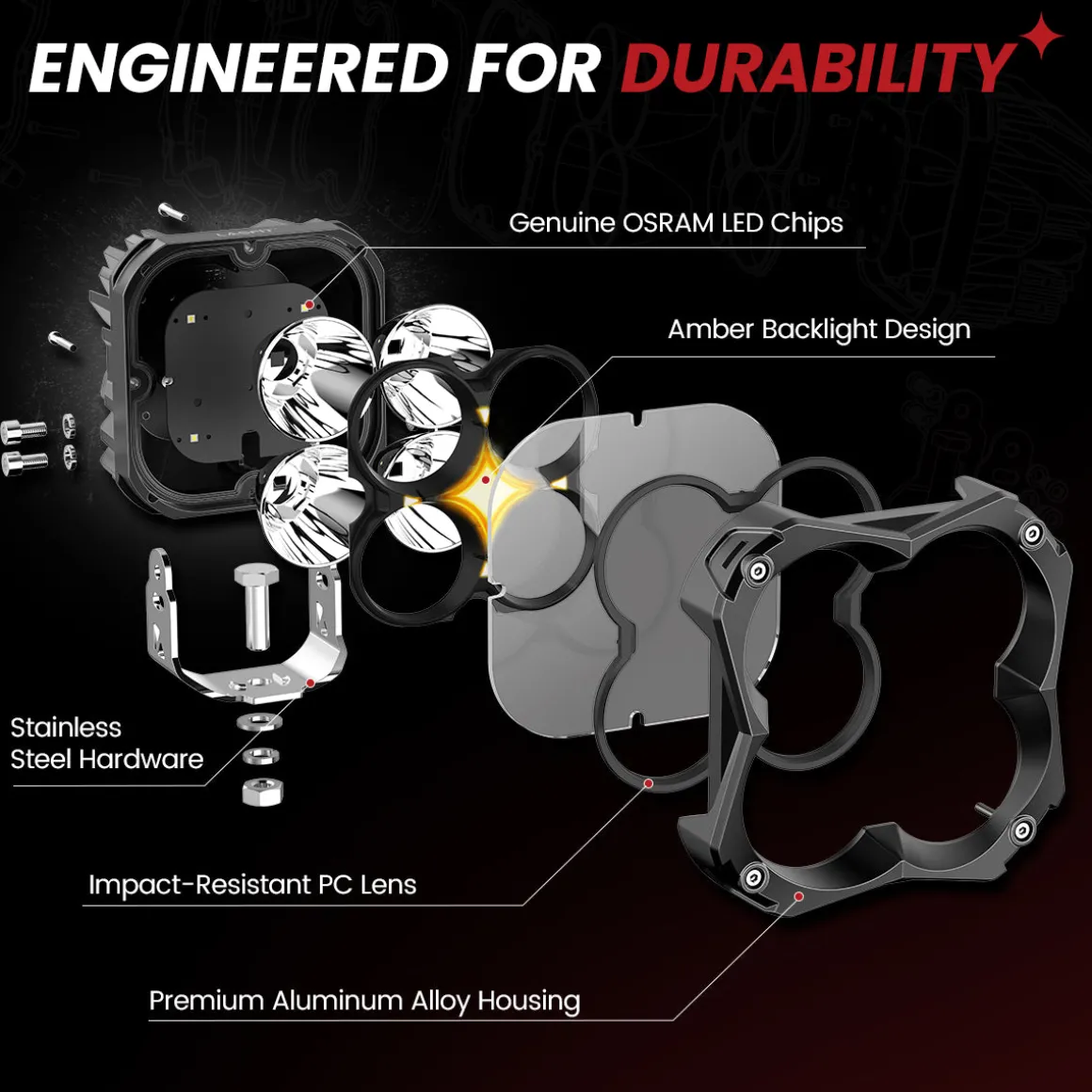 5 Inch LED Pod Off-Road Light Spot Combo 60W