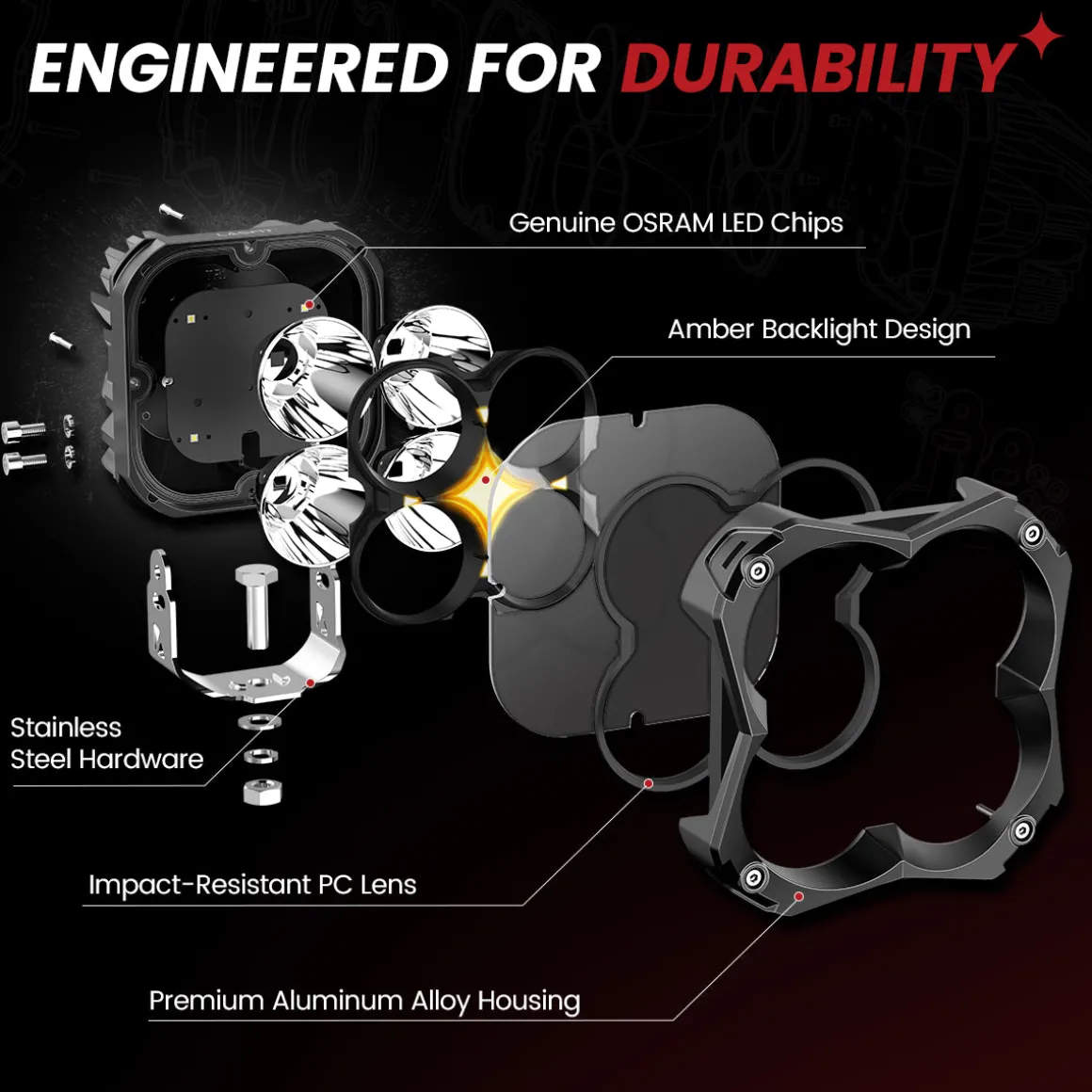 5 Inch LED Pod Off-Road Light Spot Combo 60W