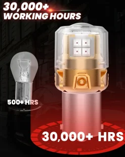1156 1141 1003 LED Brake Tail Stop Parking Light Bulb | Brilliant Red (Don't Work for Trucks), 2 Bulbs | Upgraded L2 Series