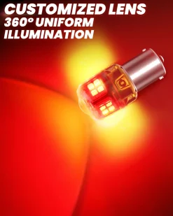 1156 1141 1003 LED Brake Tail Stop Parking Light Bulb | Brilliant Red (Don't Work for Trucks), 2 Bulbs | Upgraded L2 Series
