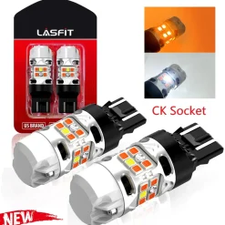 7443 7444 LED Front Turn Signal Bulbs CanBus-Ready Switchback CK Socket | T3 Series