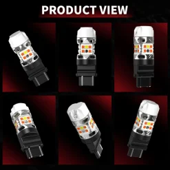 3157 4157 LED Front Turn Signal Bulbs CanBus-Ready Switchback CK Socket | T3 Series