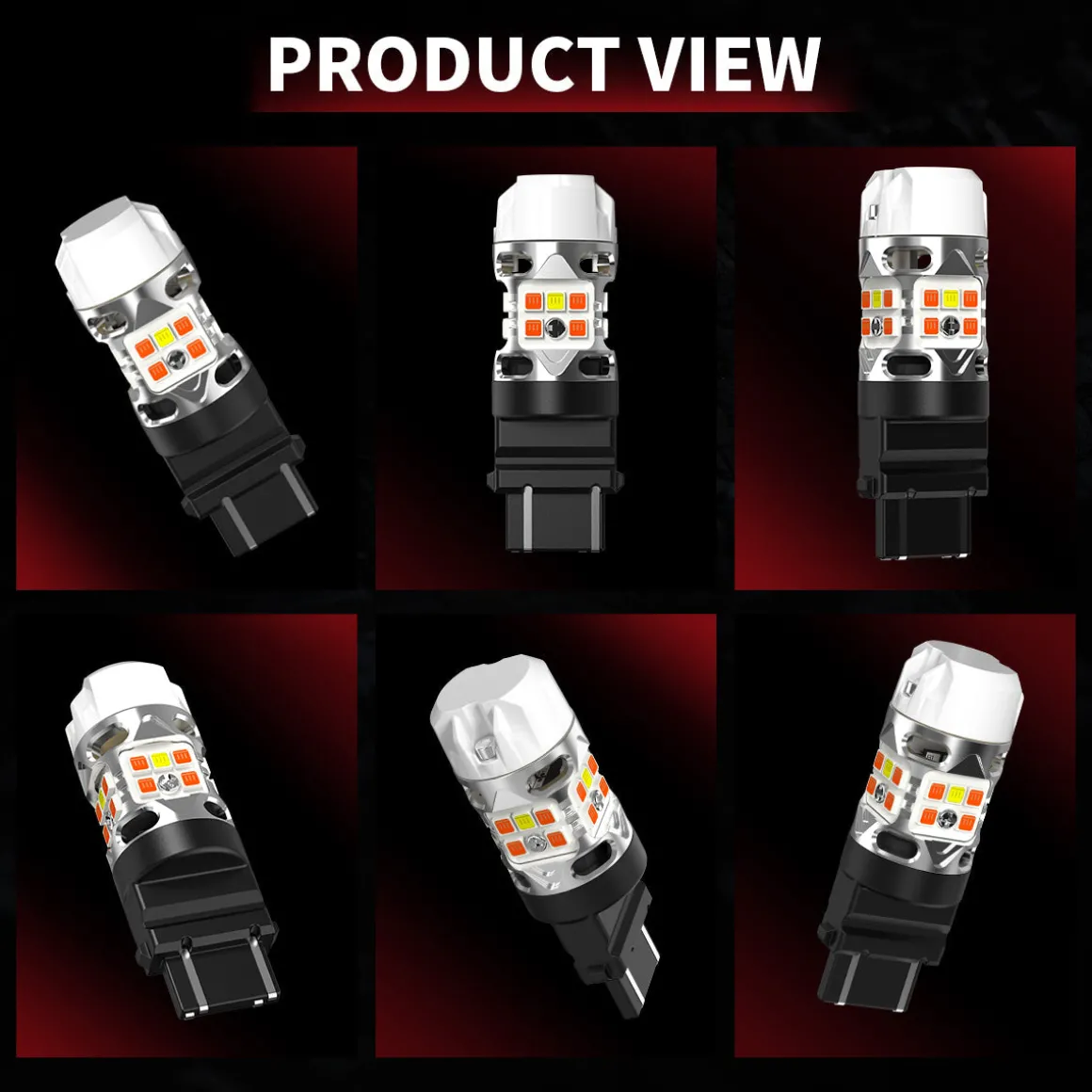 3157 4157 LED Front Turn Signal Bulbs CanBus-Ready Switchback CK Socket | T3 Series