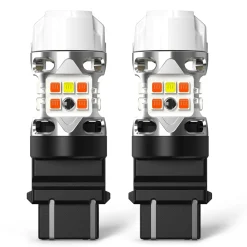 3157 4157 LED Front Turn Signal Bulbs CanBus-Ready Switchback CK Socket | T3 Series