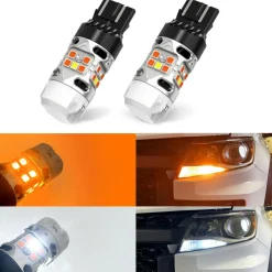 7443 7444 LED Front Turn Signal Bulbs CanBus-Ready Switchback | T3 Series