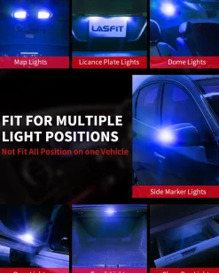 194 168 158 2825 LED Interior Door Map Trunk Step well Lights | Cool Blue, 2 Bulbs