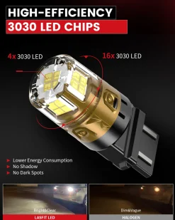 3157 3156 3057 4157 LED Reverse Backup Light Bulb | Xenon White，2 Bulbs | Upgraded L2 Series