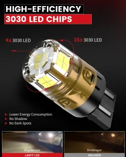 7443 7440 7444 LED Reverse Backup Light Bulb | Xenon White, 2 Bulbs | Upgraded L2 Series
