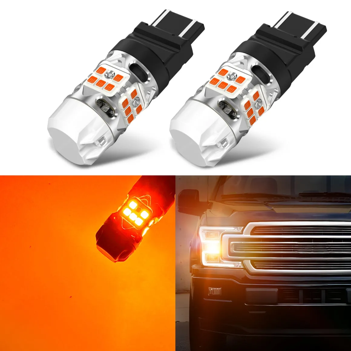 4257 LED Turn Signal Bulbs CanBus-Ready Amber | T3 Series