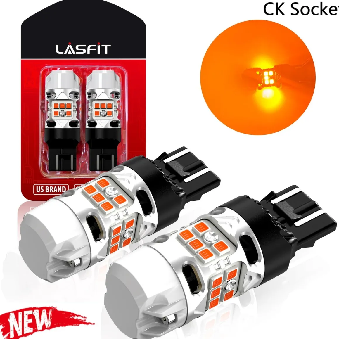 7440 7443 LED Turn Signal Bulbs CanBus-Ready Amber CK Socket | T3 Series