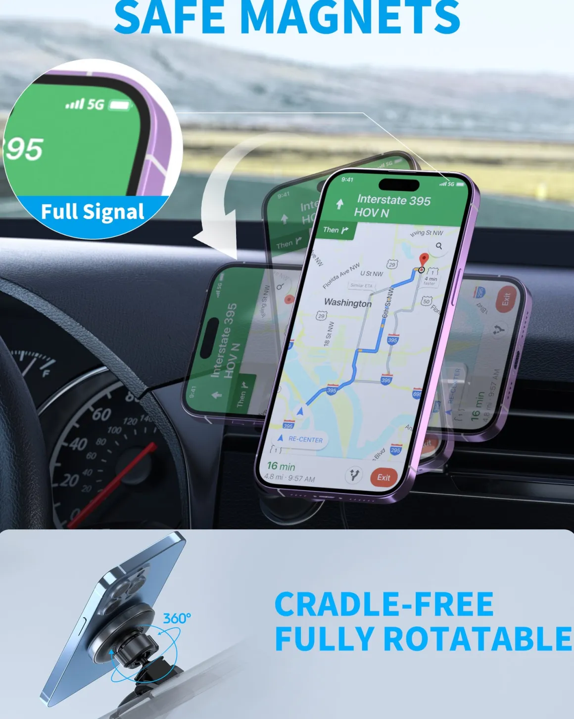 Magnetic Wireless Car Charger, Specific Phone Mount for 2021 Tesla Model 3 Model Y, 15W Max Fast Charging for iPhone 14 13 12 Series Compatible with MagSafe Case
