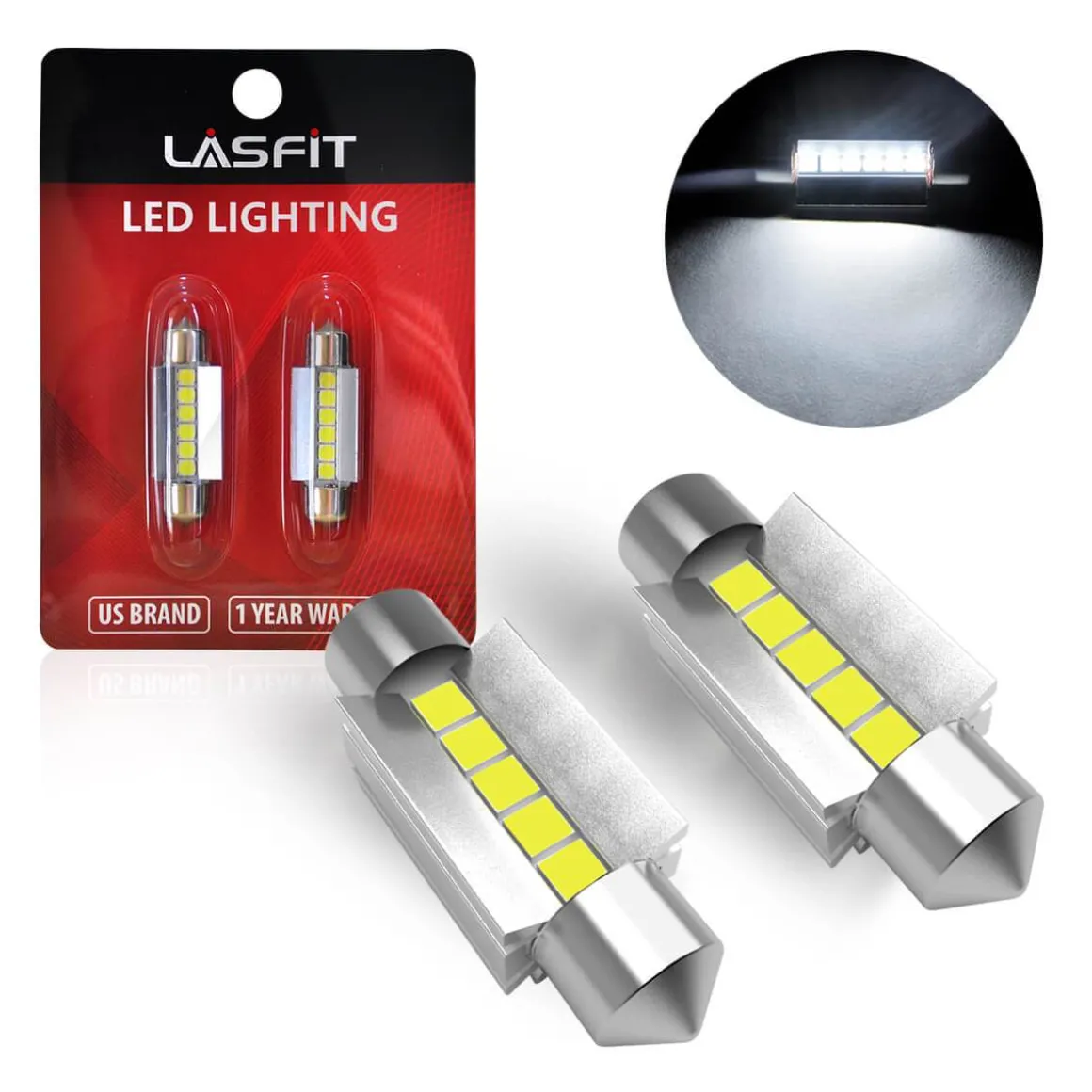 39MM DE3425 6461 LED Dome Map Courtesy Trunk Light Bulb, 2 Bulbs