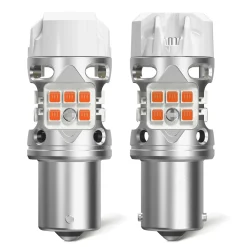1156 P21W LED Turn Signal Bulbs CanBus-Ready Amber | T3 Series