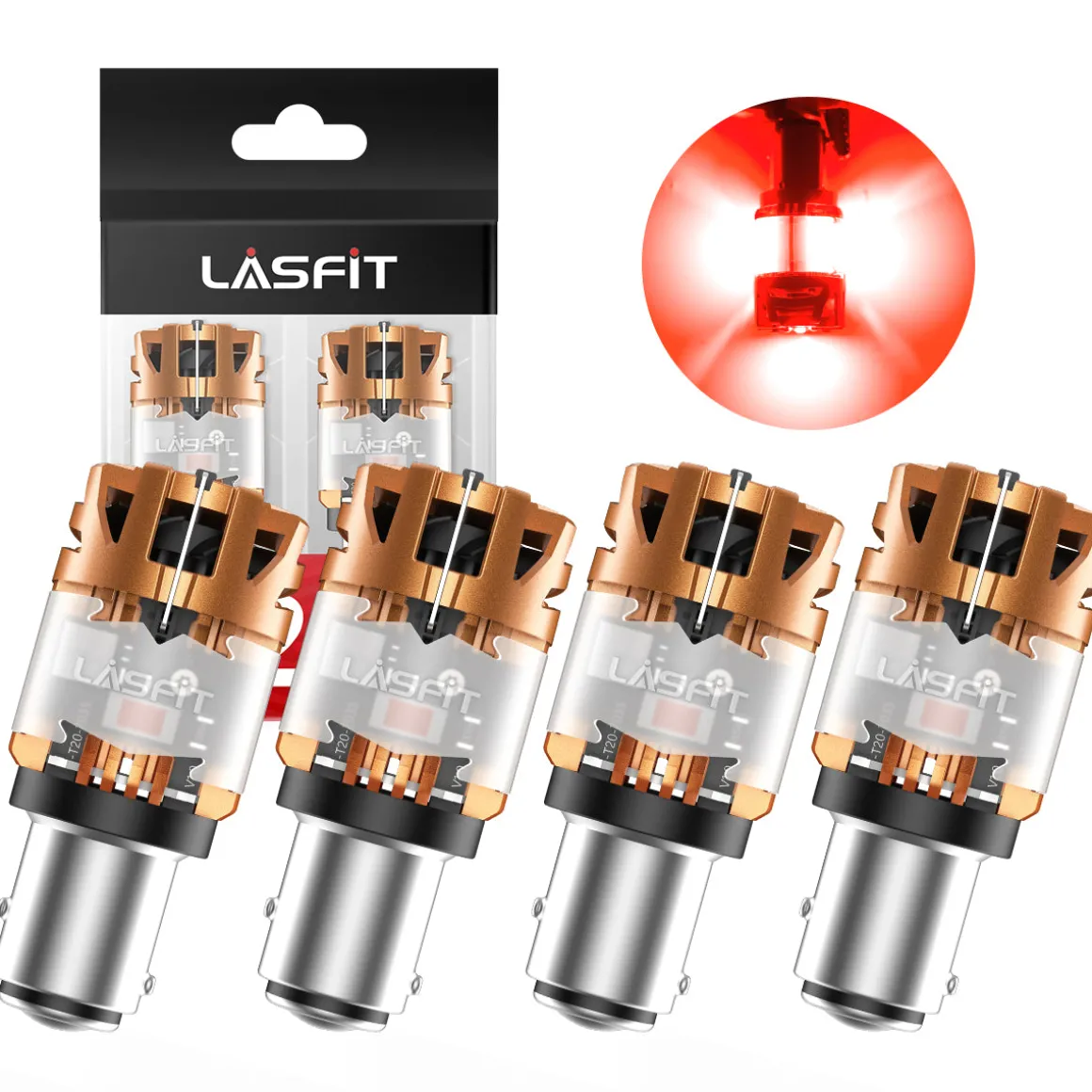 Red 1157 CanBus-Ready Rear Turn Signal Light Brake Light Tail Light LED Bulbs | D2 Series