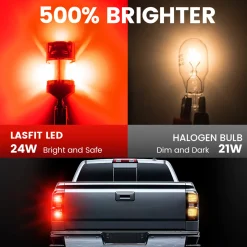 Red 3157 CanBus-Ready Rear Turn Signal Light Brake Light Tail Light LED Bulbs | D2 Series
