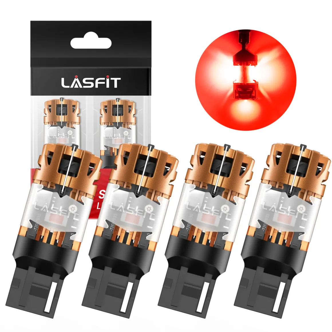 Red 7440 CanBus-Ready Rear Turn Signal Light Brake Light Tail Light LED Bulbs | D2 Series