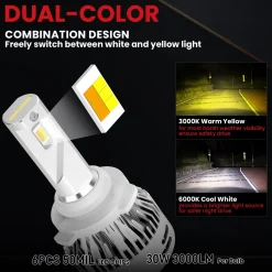 Switchback 60W 9005 HB3 LD Plus Series | 6,000LM 6000K/3000K LED Bulbs