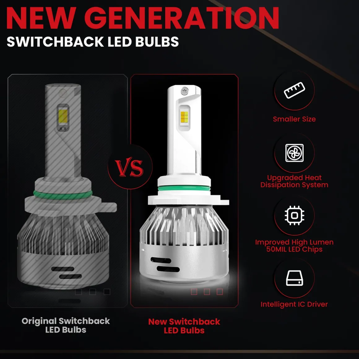 Switchback 60W 9006 HB4 LD Plus Series | 6,000LM 6000K/3000K LED Bulbs