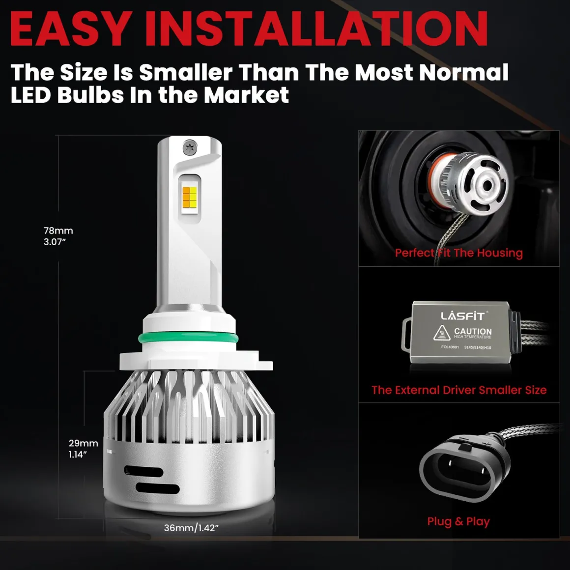 Switchback 60W H10 9145 9140 9055 LD Plus Series | 6,000LM 6000K/3000K LED Fog Light Bulbs