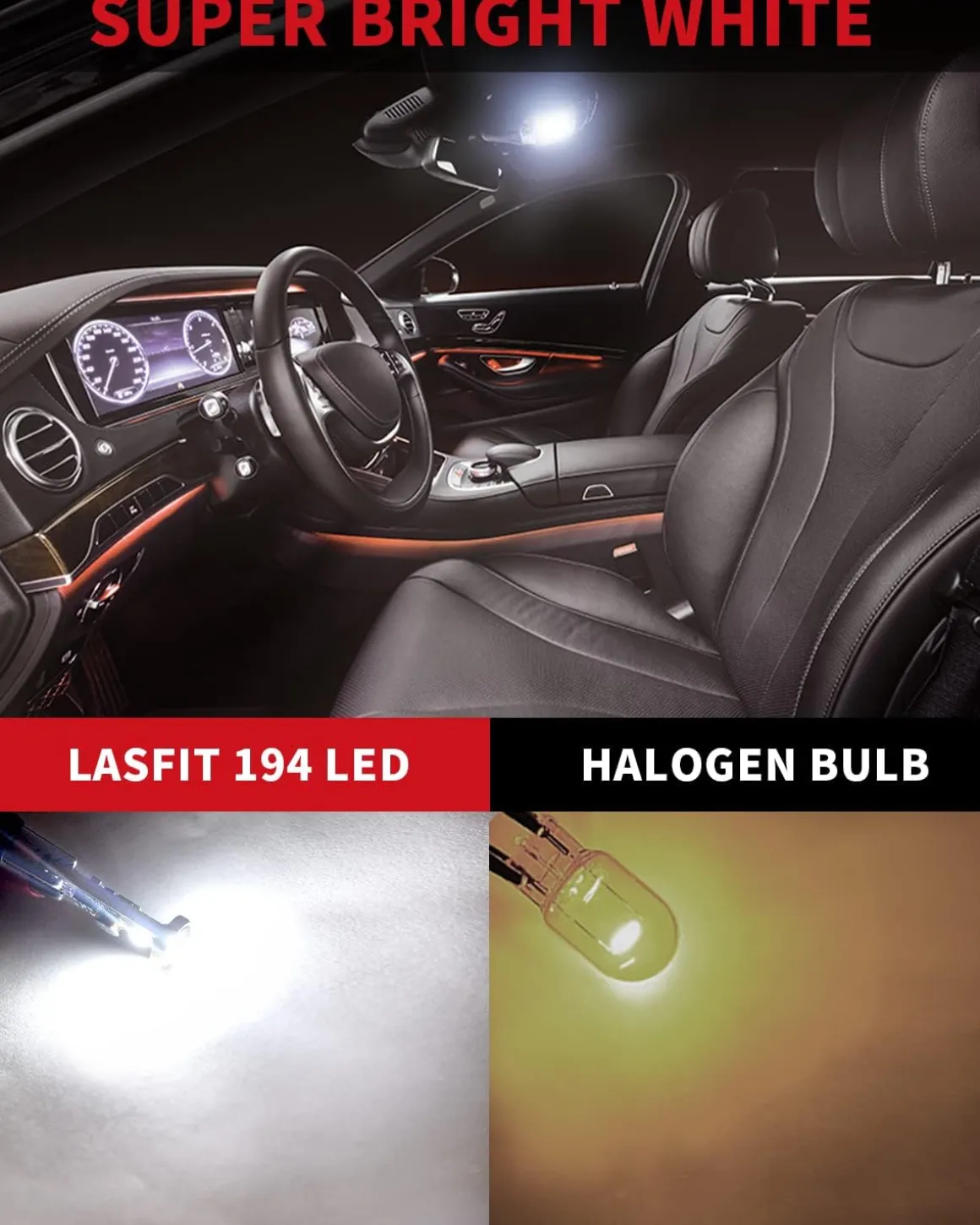 T10 194 168 CANBUS Error Free LED License Plate Dome Map Trunk Cargo Light Bulbs | White