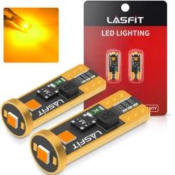 168 194 2825 T10 CANBUS Error Free LED Side Marker Lights Dome Map Bulbs | Amber, 2 Bulbs