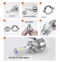 TK004 H7 LED Bulb Metal Adapter Retainer Holder Fit for Mercedes Benz