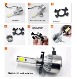 TK110 2x H1 LED Bulb Holder Adapter Retainer Fit for Honda Odyssey