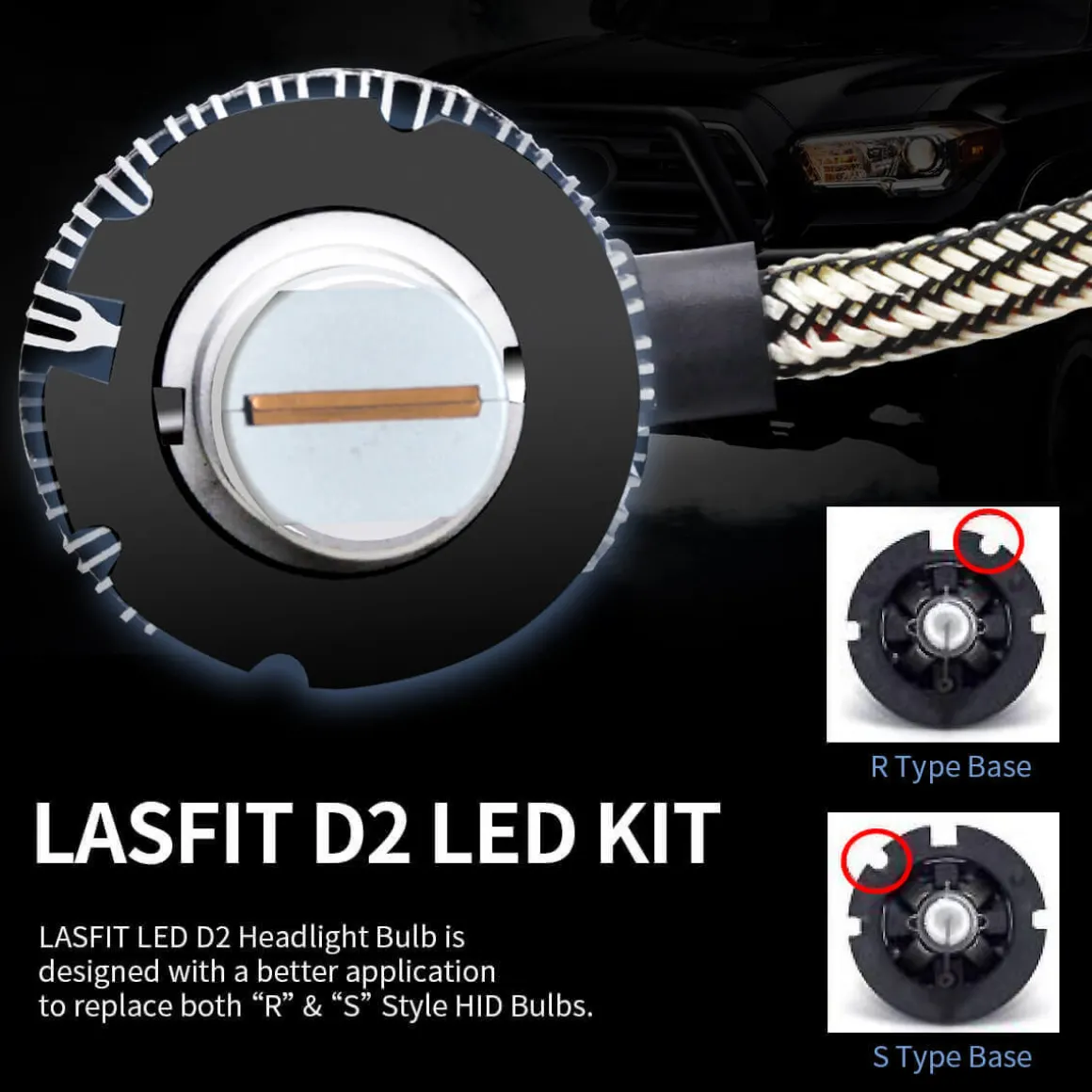 60W D2S D2R D4S D4R LA Plus Series | 6,000LM 6000K LED Bulbs NOT PLUG AND PLAY