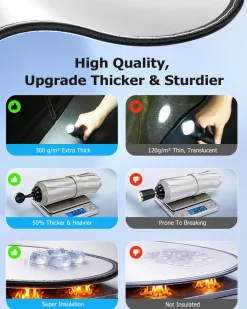 Weektic Windshield Sun Shade Umbrella for 2007-2026 Toyota Tundra