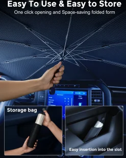 Weektic Windshield Sun Shade Umbrella for 2015-2026 Ford F-150/F-150 Lightning/F-250/F-350