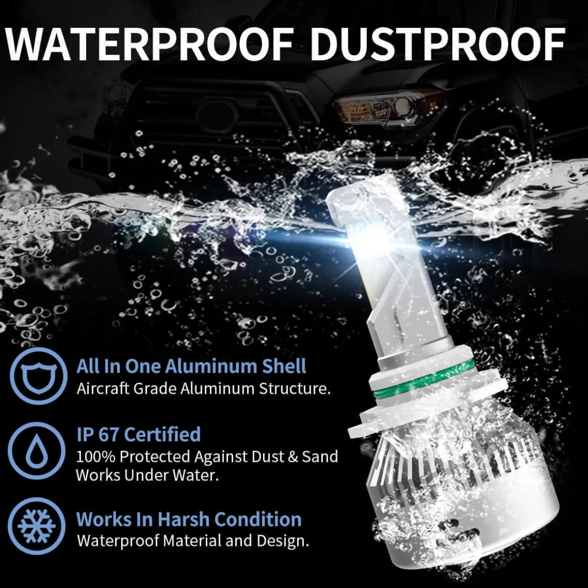 60W 9006 HB4 LA Plus Series | 6,000LM 6000K LED Bulbs